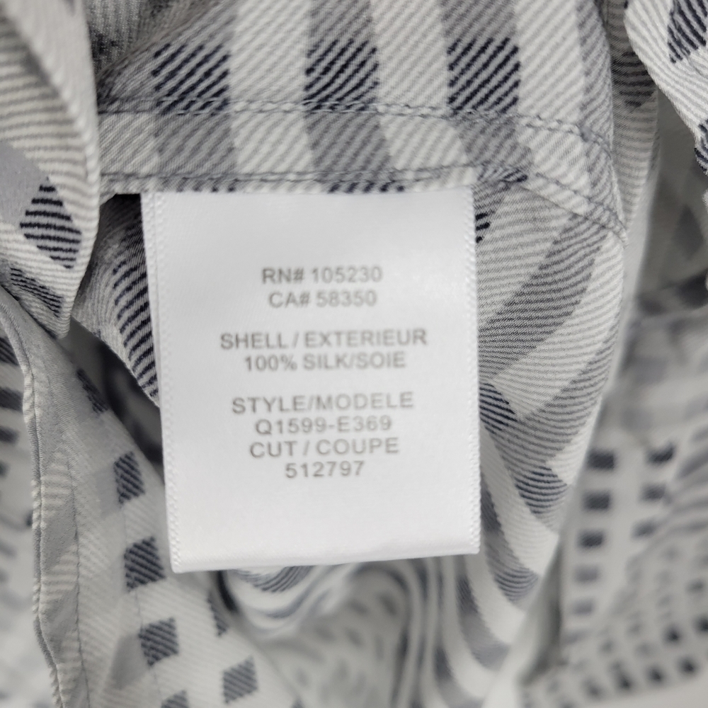 Equipment Femme silk button down shirt blouse top grey modern print geometric - Picture 5 of 8